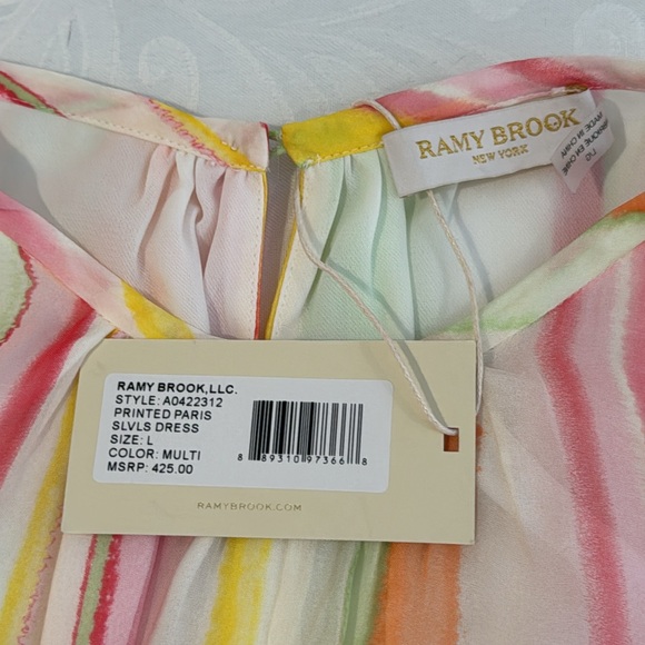 Ramy Brook Printed Paris Sleeveless Dress. Size L - Picture 5 of 9